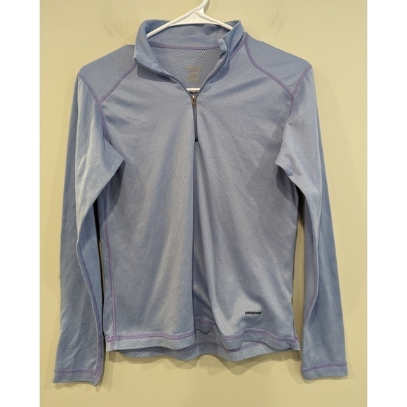 Patagonia Light Blue Capilene Quarter Zip Pullover Size Small - Picture 1 of 6
